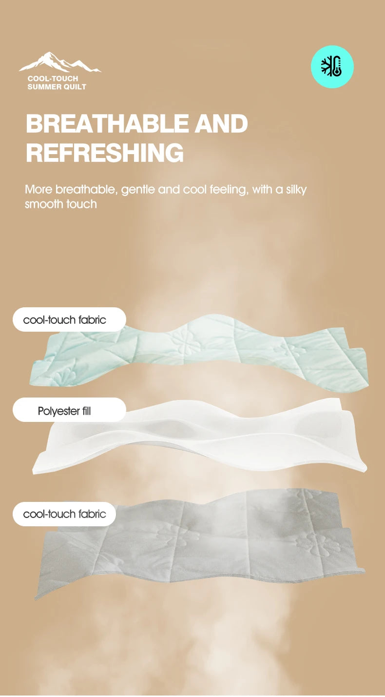 Summer Cooling Blanket with Breathable Polyester Fabric