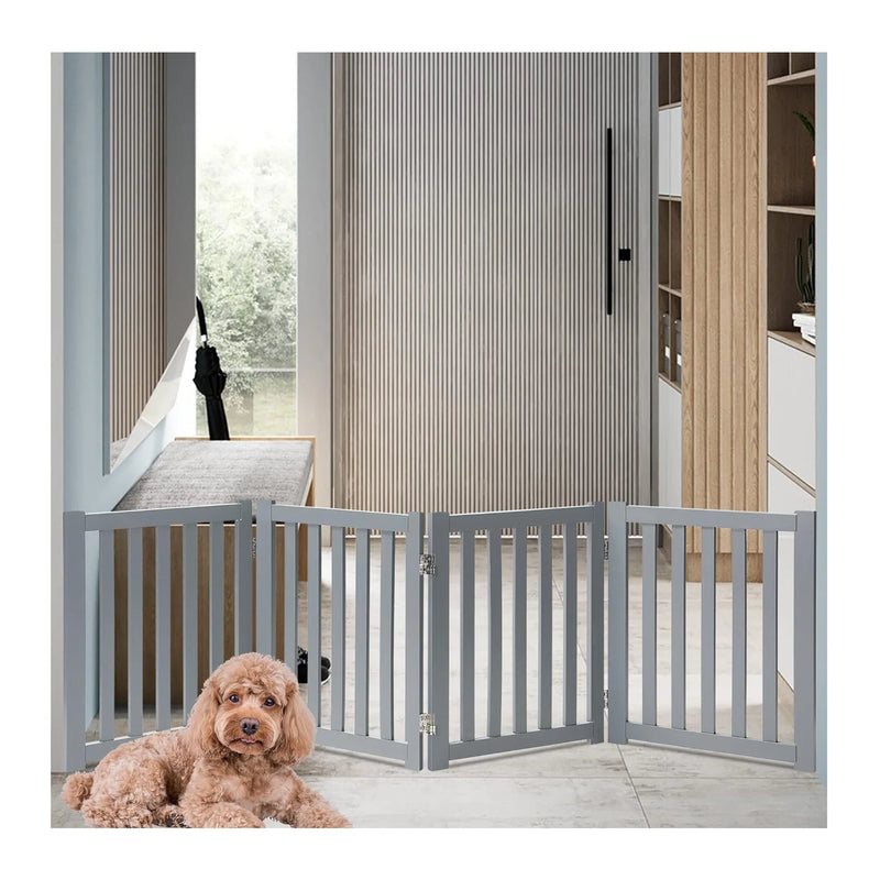 Modern Wooden Pet Gate with Sliding Door
