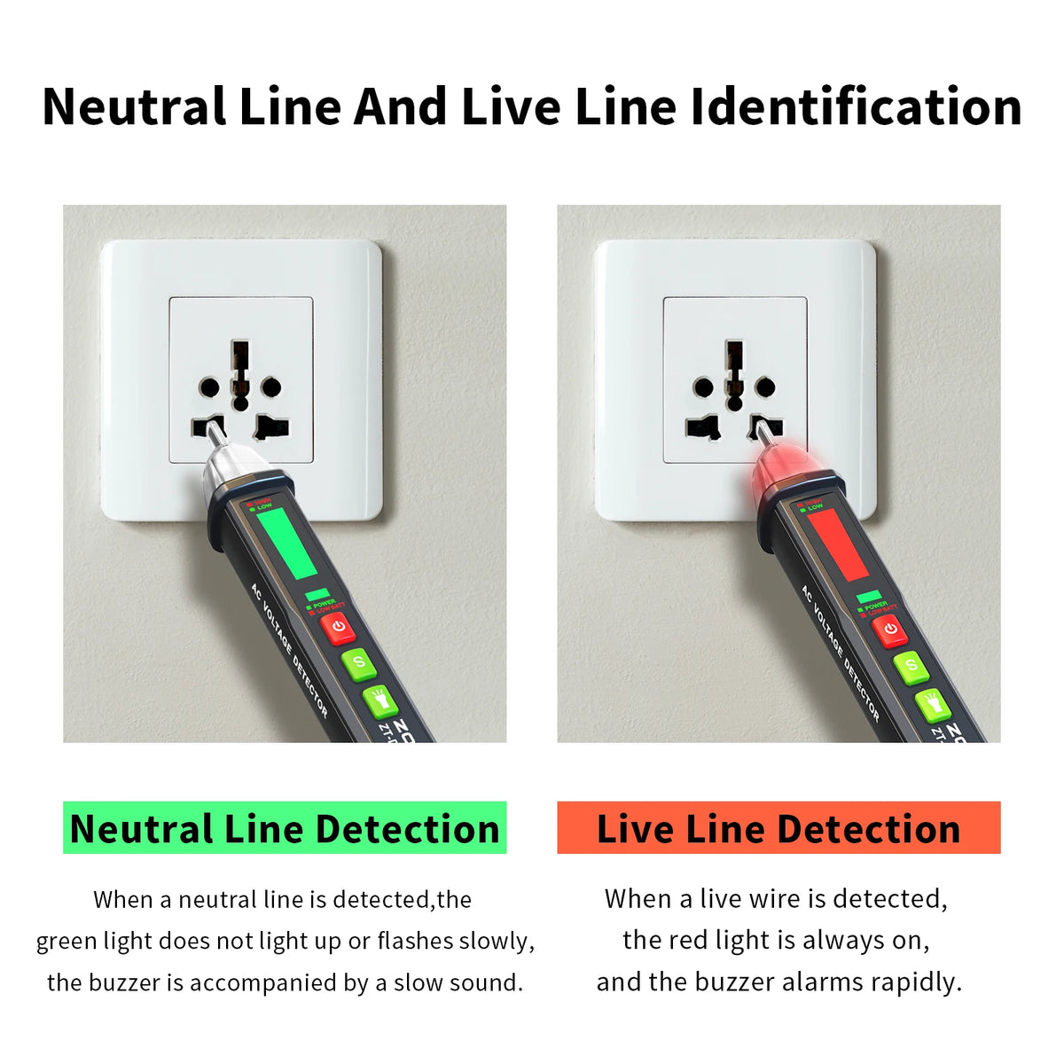 Non-Contact AC Voltage Tester Pen with Break-Point Detection