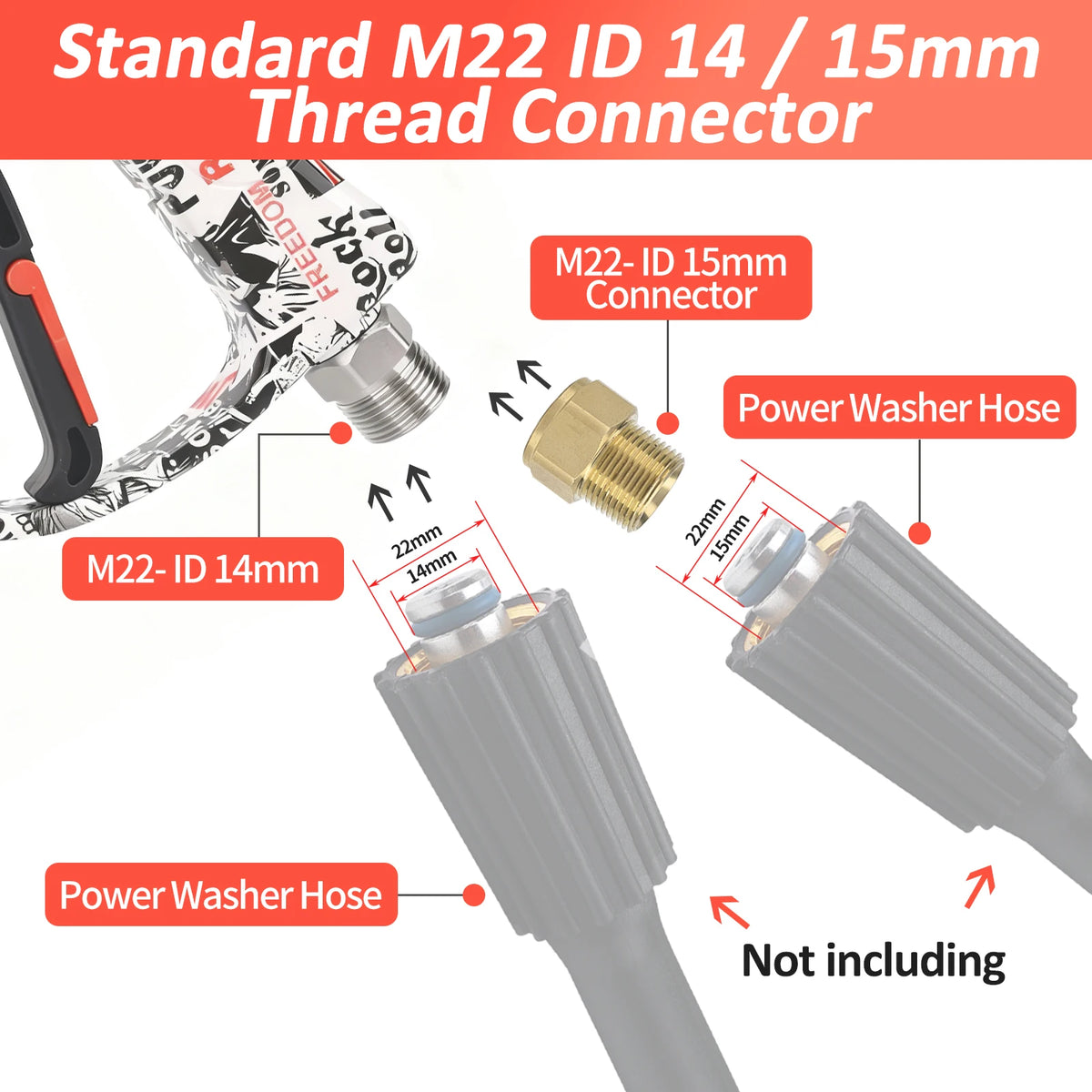 Pressure Washer Short Spray Gun with Snow Foam Lance Set
