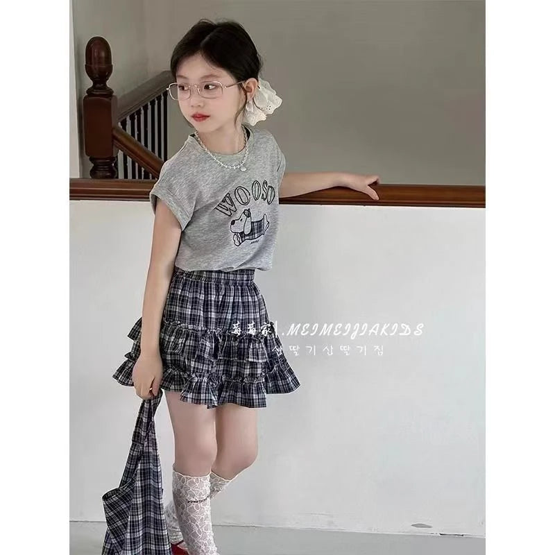 Kids' Summer T-Shirt and Ruffle Skirt Set