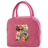 Insulated Canvas Lunch Bag with Butterfly Letter Pattern