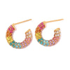 Geometric Gold Plated Huggie Hoop Earrings