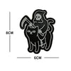 Glow-in-the-Dark Skull Biker Patch with Hook & Loop Backing