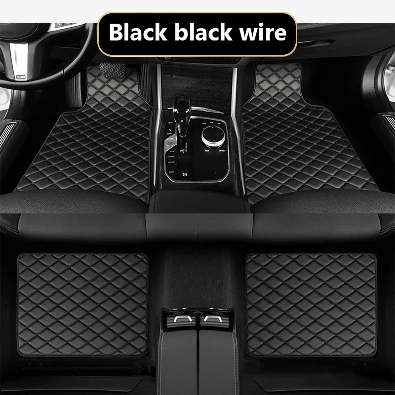 Universal All-Weather 4-Piece PU Leather Car Floor Mats