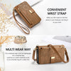Leather Crossbody Phone Wallet Case with Card Slots & Wrist Strap