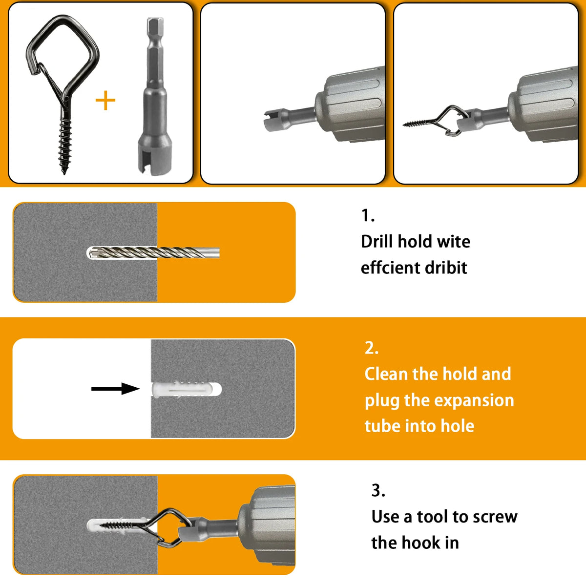 Square Snap Safety Hooks for Hanging and Organizing