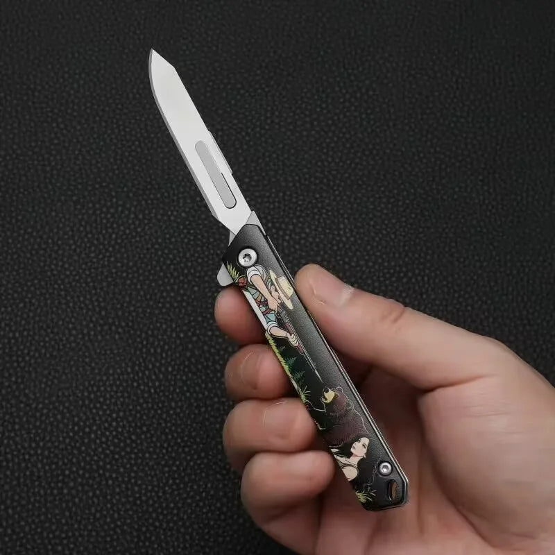 Stainless Steel Folding Utility Knife with Pocket Clip