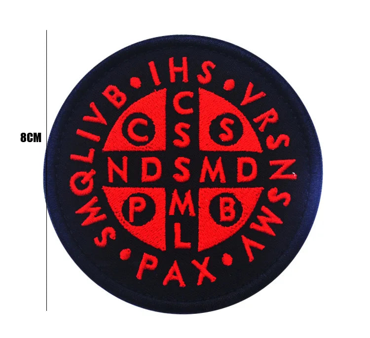 Knights Templar Cross Patch with Hook and Loop Backing