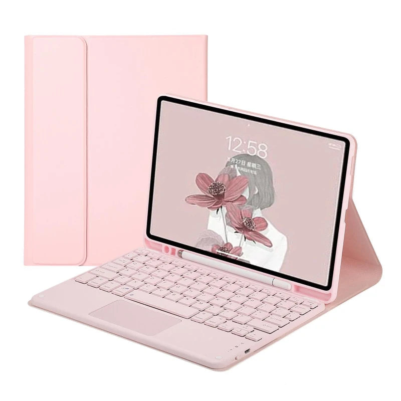 iPad Keyboard Case with Touchpad - Foldable Smart Cover for Multiple iPad Models