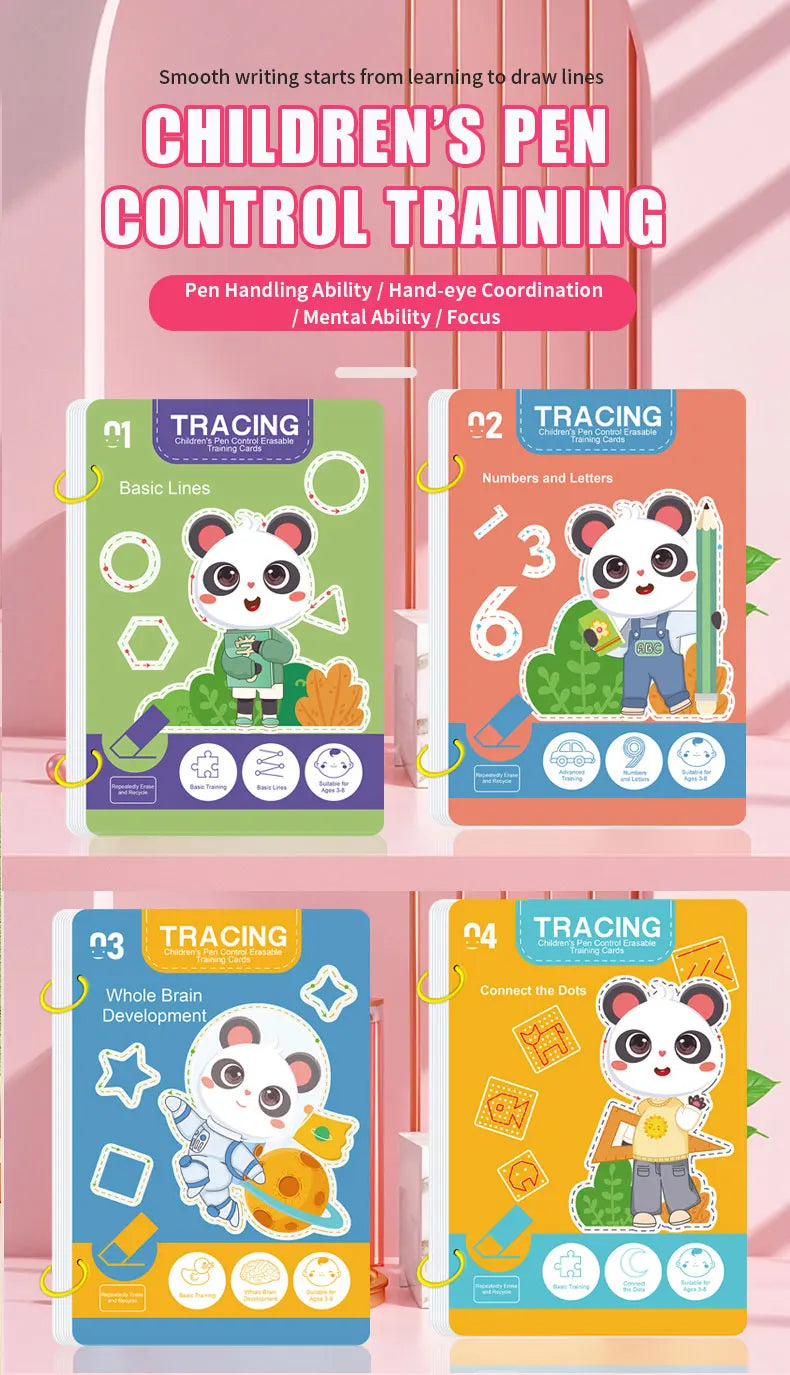 Reusable Magic Tracing Workbook for Kids