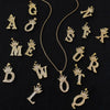 Crown Letter Pendant Necklace