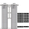 Diagram showing how to measure a curtain panel, illustrating various height and width measurements for installation.