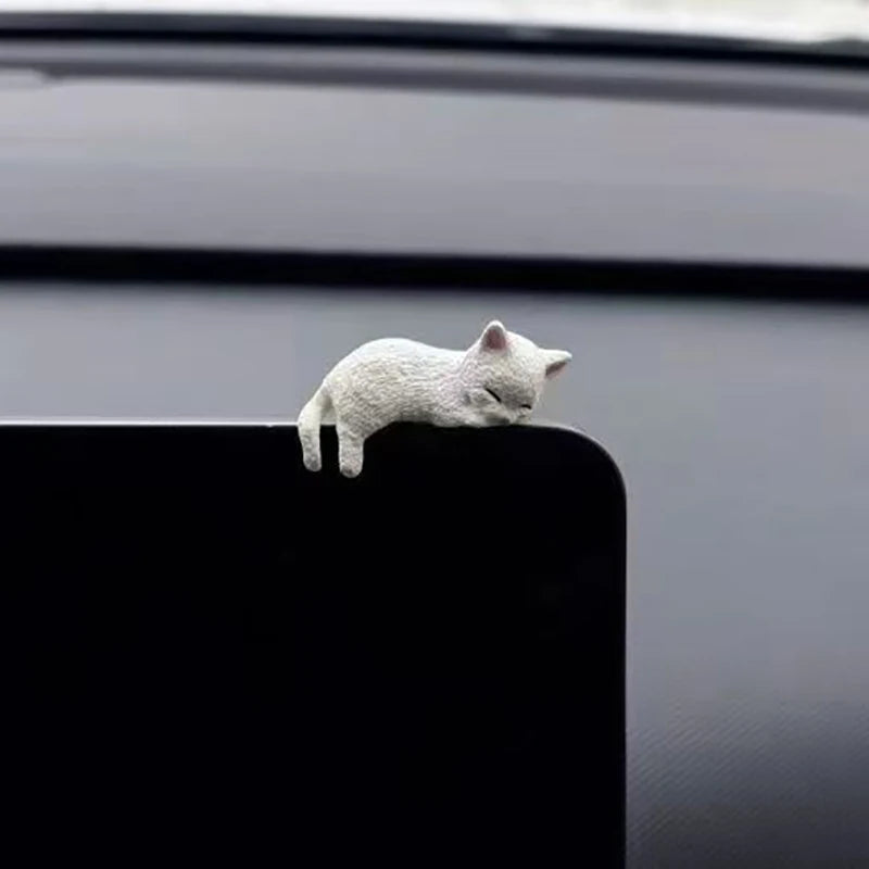 Sleeping Cat Resin Car Dashboard Ornament
