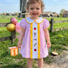 Girls Embroidered Plaid A-Line Dress with Peter Pan Collar