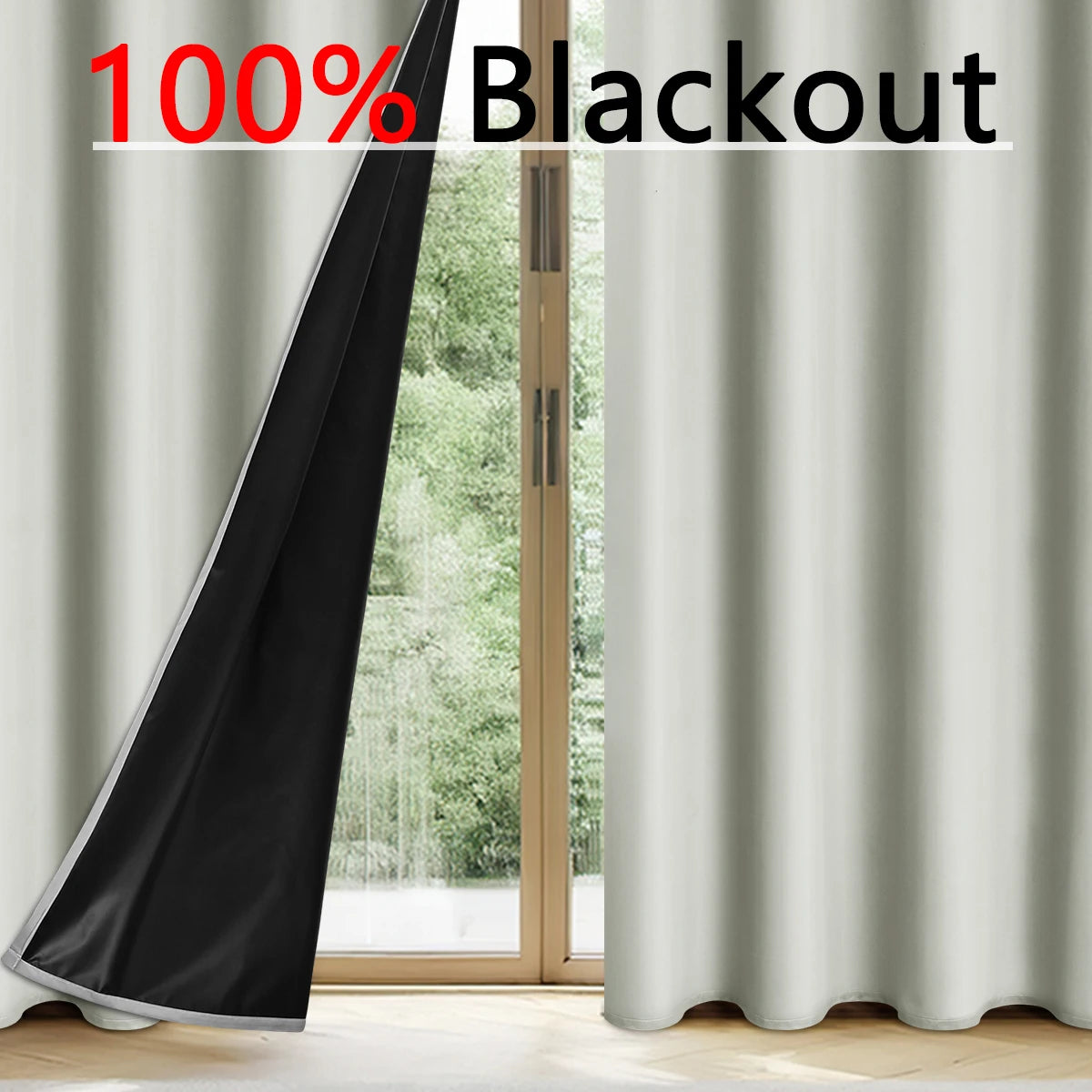 100% Blackout Solid Color Curtains for Bedroom and Living Room