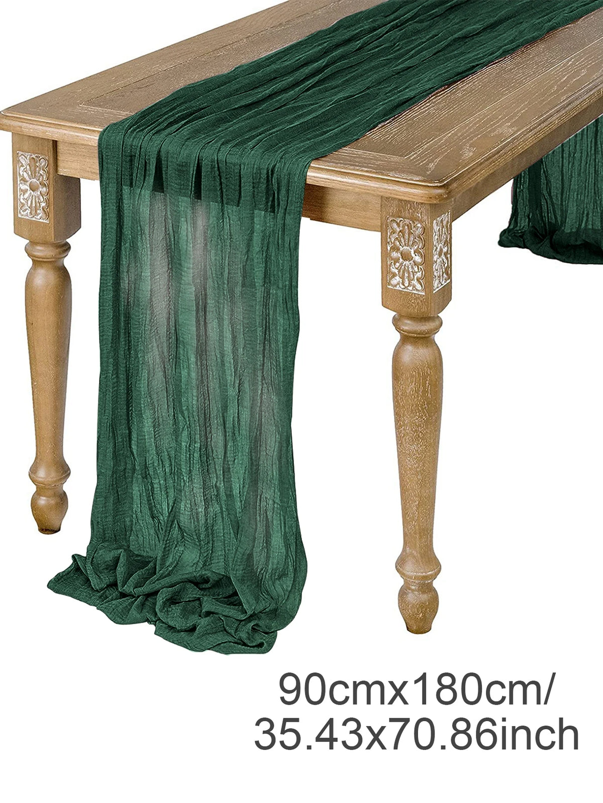 Semi-Sheer Gauze Table Runner in Sage