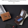 Vintage Waxed Leather Bifold Wallet with Coin Pocket