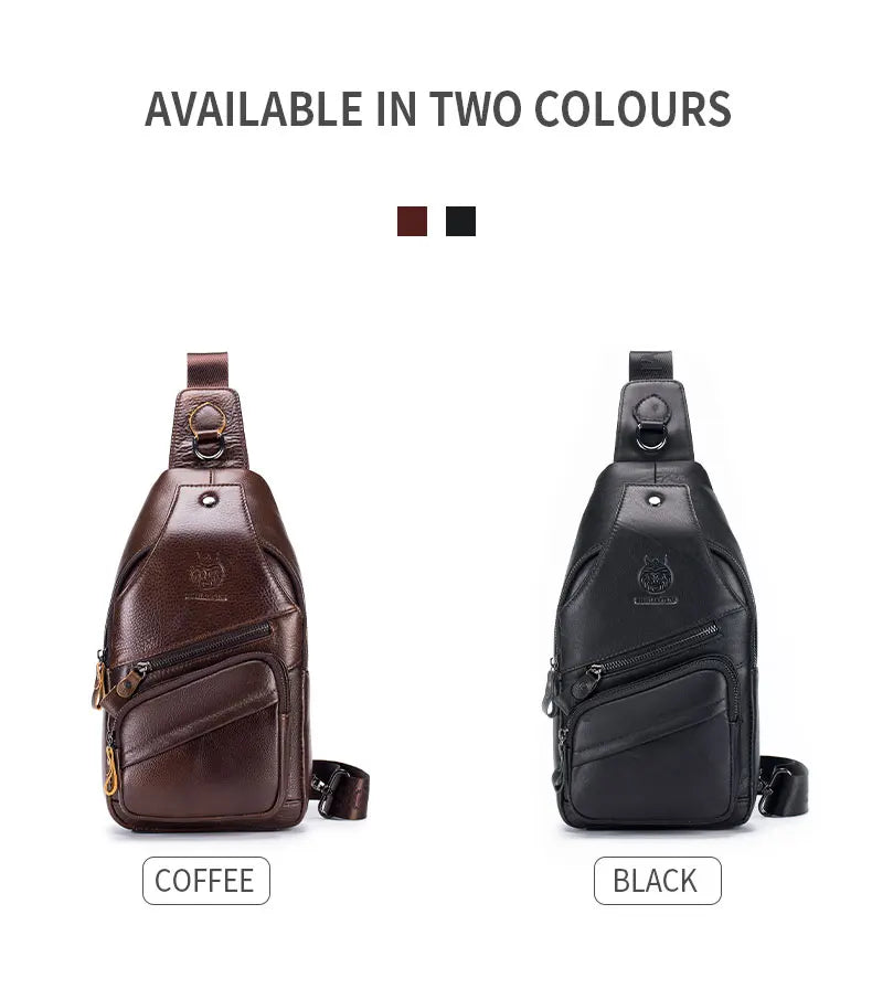 Vintage Genuine Leather Crossbody Bag for Men