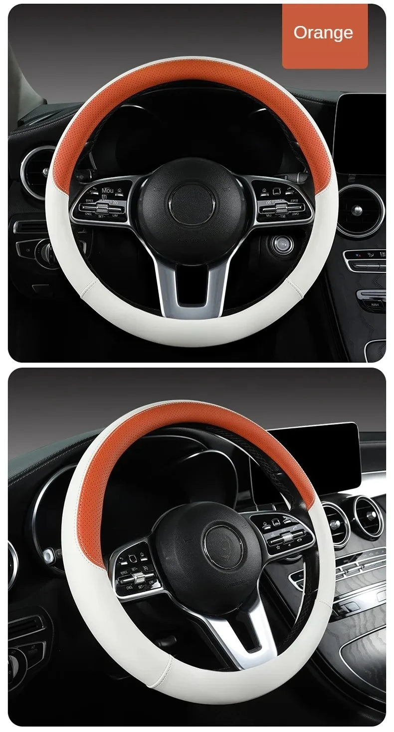 Perforated Nappa Leather Steering Wheel Cover