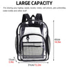A clear transparent waterproof shoulder bag designed for storing various personal items like laptops and books.