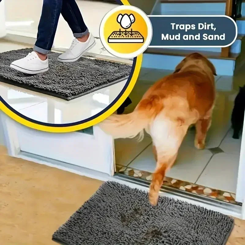 Sauberer & Trocken mit dieser Chenille-Vorlegermatte für Haustiere