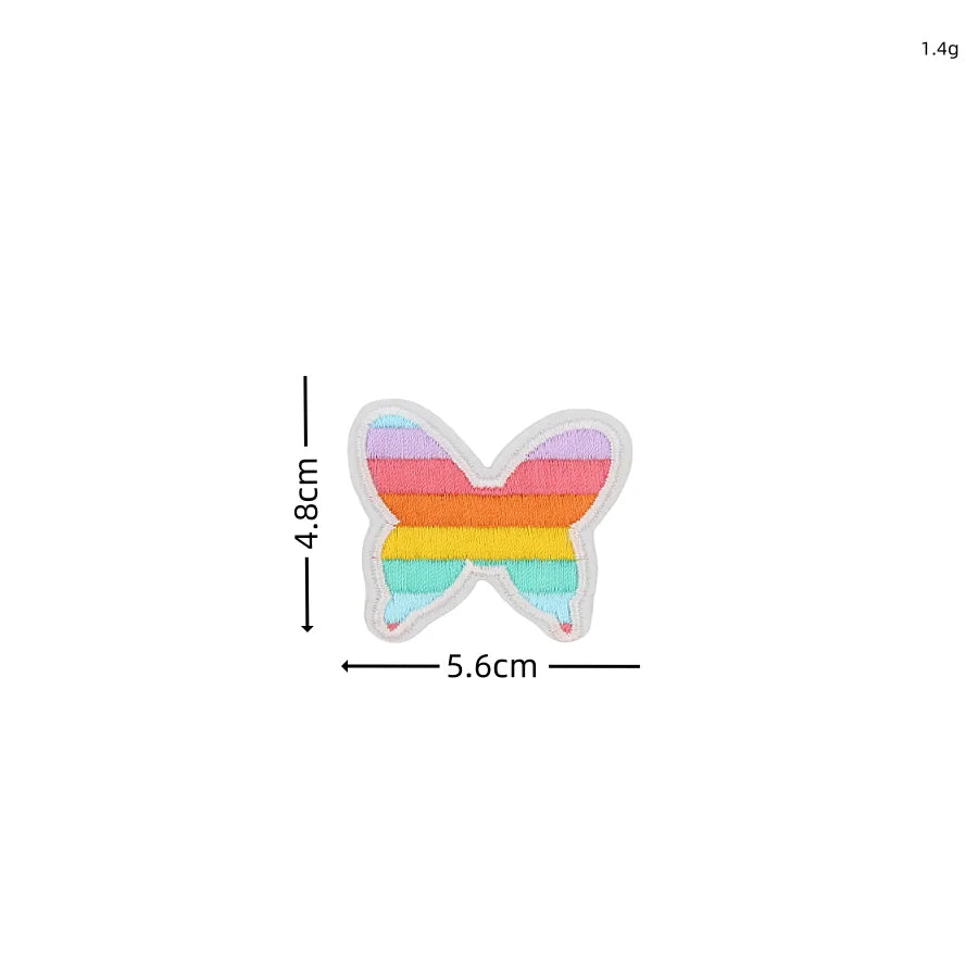 Rainbow Star & Heart Embroidered Iron-On Patches (Set of 10)