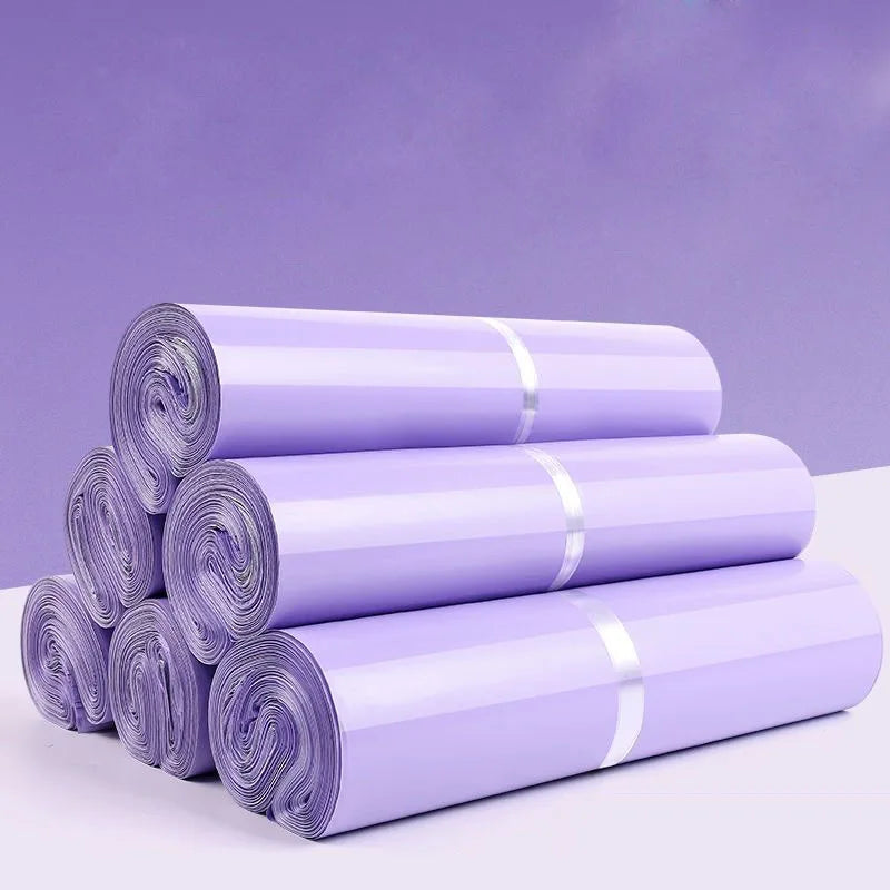Purple Poly Mailer Envelopes with Self-Seal Adhesive (Set of 100)