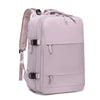 A light purple durable nylon travel laptop backpack with multiple compartments.
