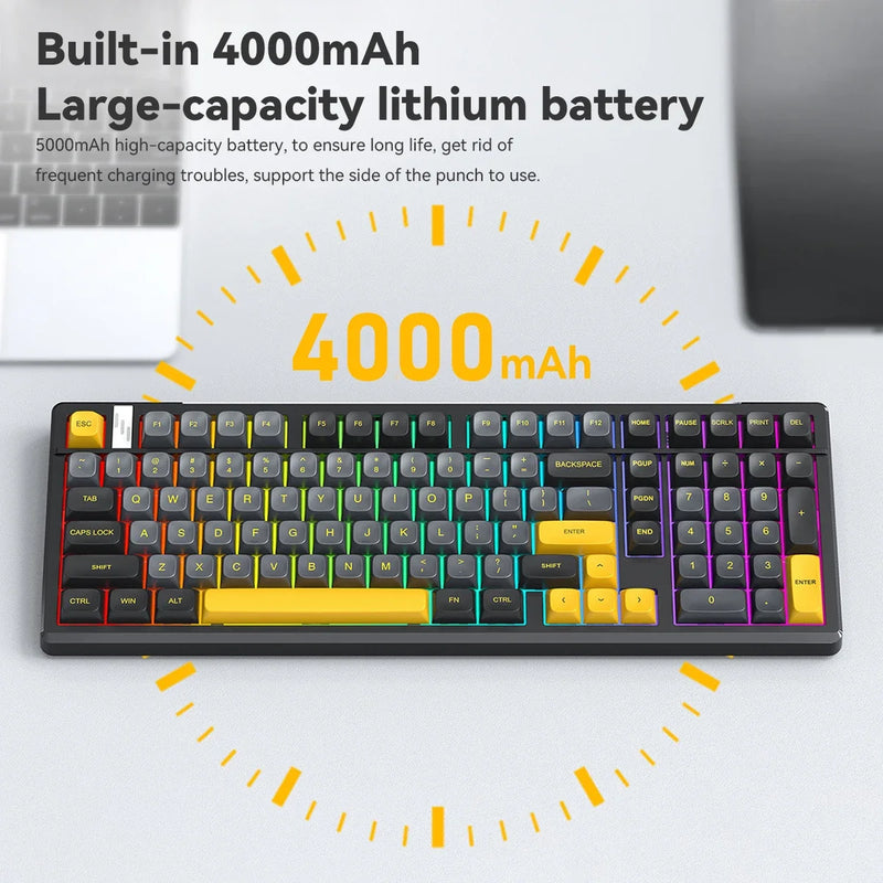 Clavier mécanique sans fil avec touches PBT et éclairage RGB
