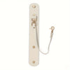 Beige Vintage-Lederhandschuhriemen und Handtuchhalter mit Messing-Hardware