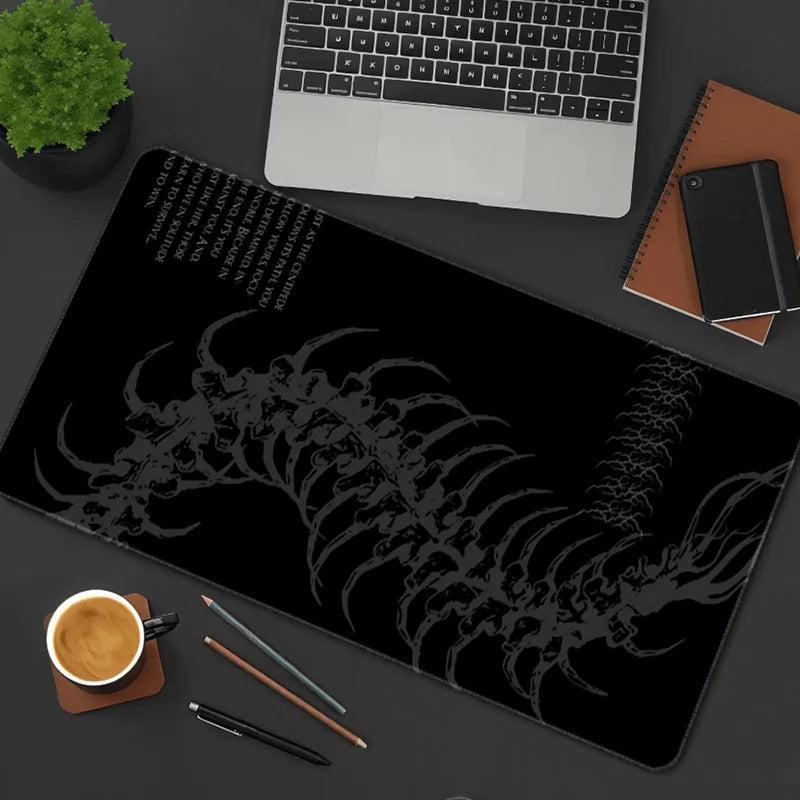 Large Gothic Centipede Gaming Mouse Pad with Spine Ribs