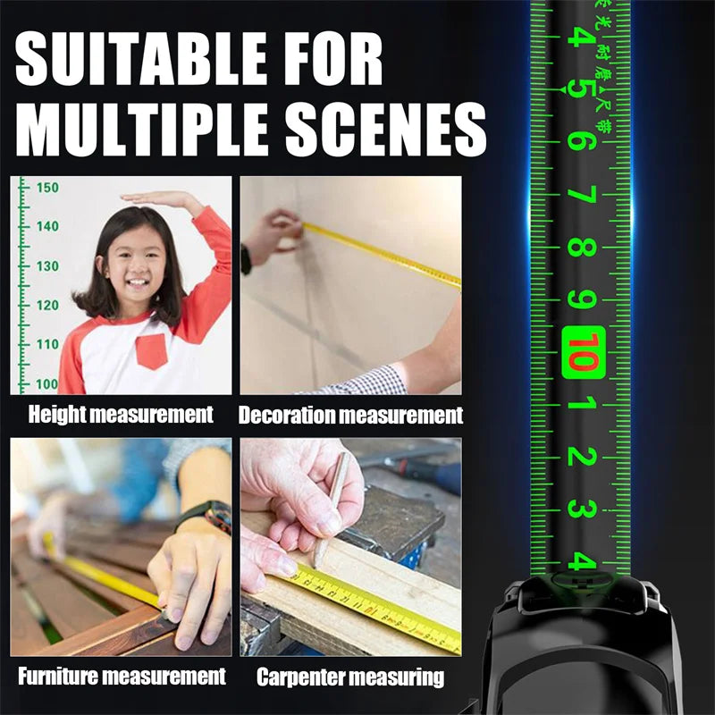 5m Fluorescent Steel Tape Measure with Self-Locking Mechanism