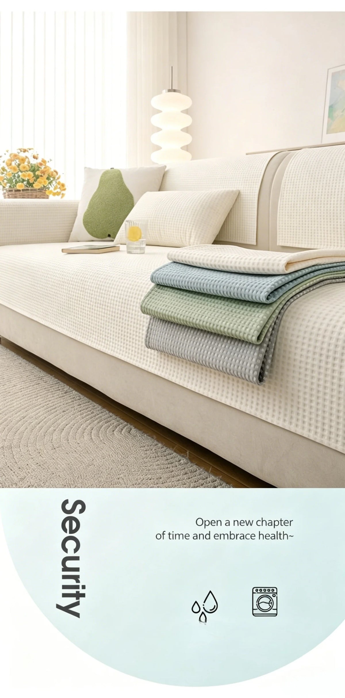Cooling Sofa Cover with Anti-Slip Backing