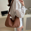 Women's Corduroy Shoulder Bag with Zipper Closure