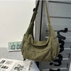 Cotton Canvas Crossbody Bag with Large Capacity