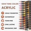 Skin Tone Acrylic Paint Markers, Soft Brush Tip for Portraits & Crafts