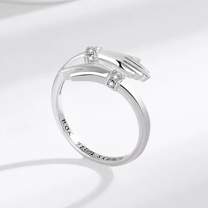 925 Sterlingsilber Zirkon Umarmungsring