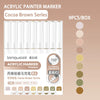 Acrylic paint marker set in Cocoa Brown series with 9 colors and fine tips packaged in a box