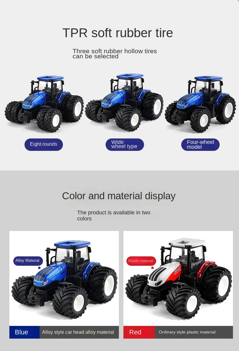 Remote-Controlled Farm Tractor Toy with Realistic Engineering Details