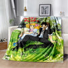 Cartoon Anime Flannel Throw Blanket in Candy Girl Design
