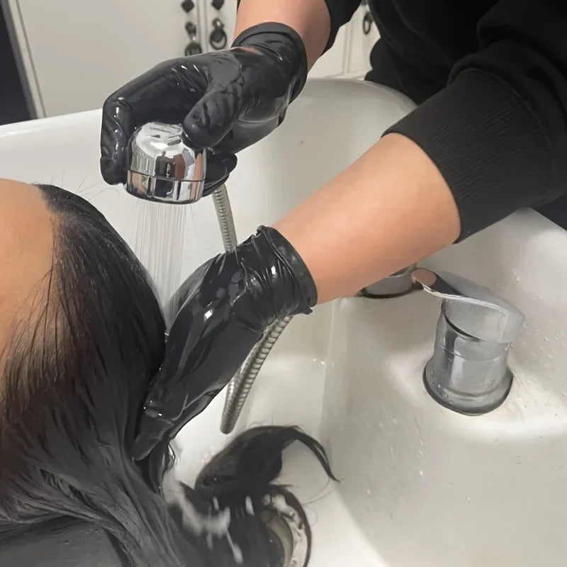 Disposable Black Nitrile Gloves for Cleaning, Tattoo, and Hairdressing