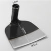 A black stainless steel garden hoe with a 3.2cm handle and an 18.5cm blade, shown in profile.