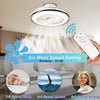 Lustre de plafonnier avec ventilateur LED décoratif et haut-parleur Bluetooth