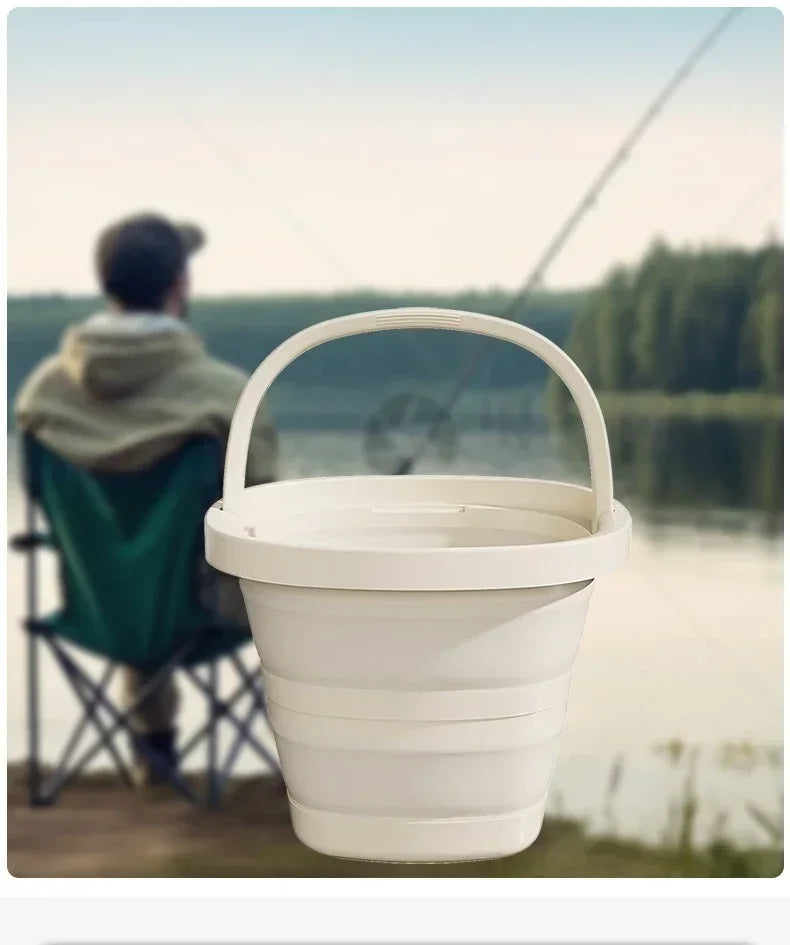 10L Foldable Camping Bucket with Sturdy Silicone Handle
