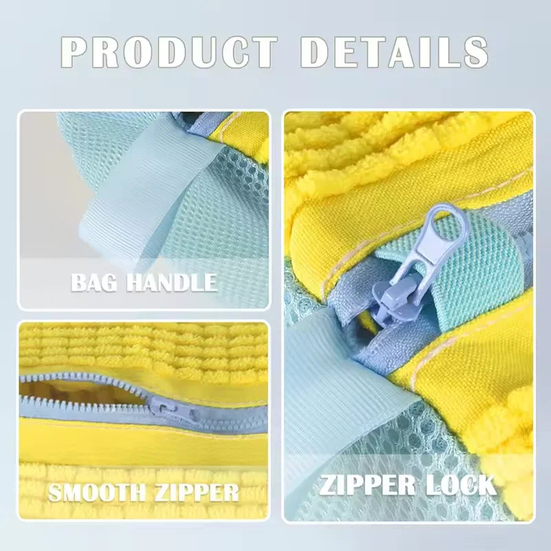 Mesh Shoe Wash Bag with Soft Fluff Lining