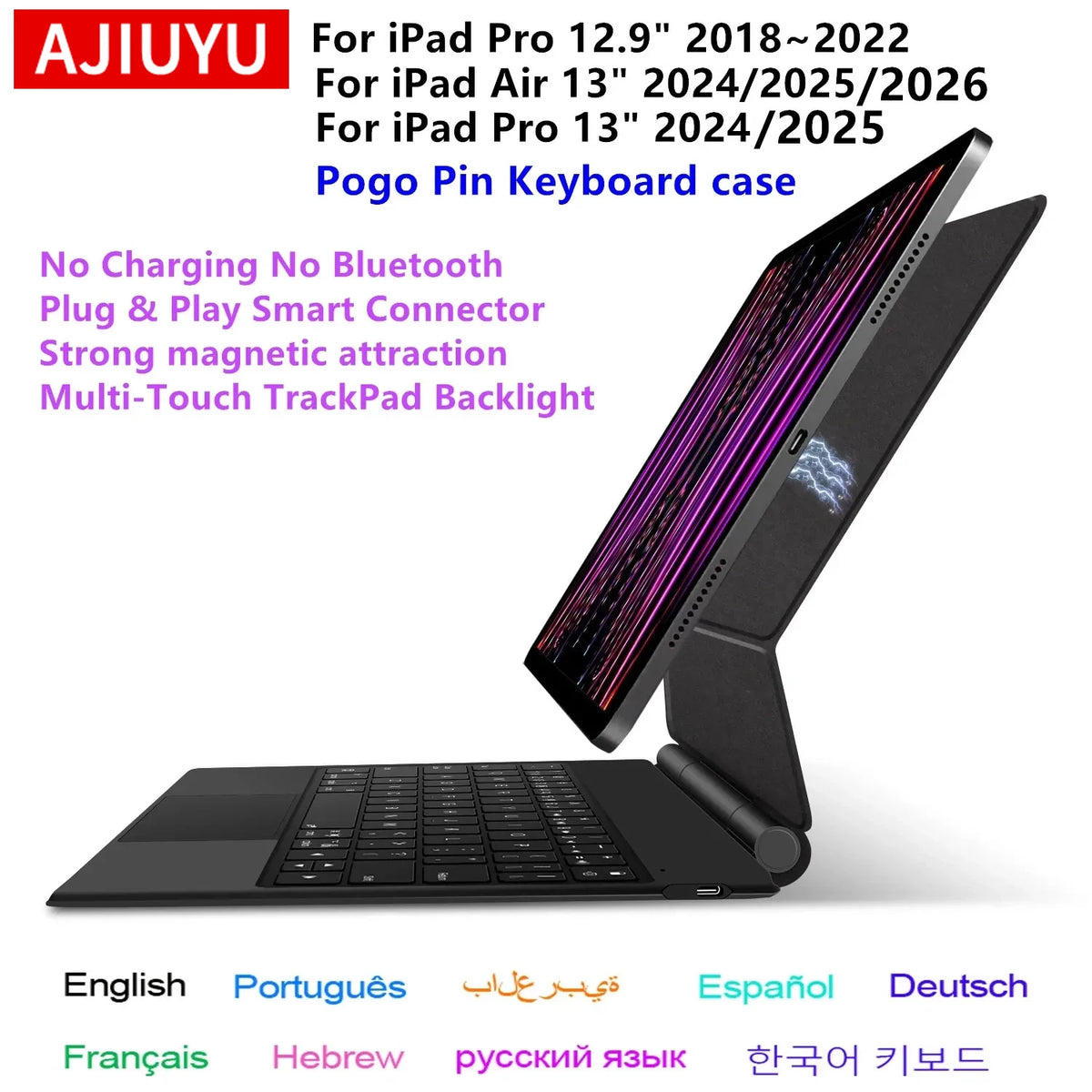 Magnetic Pogo Pin Keyboard Case for iPad Pro & Air
