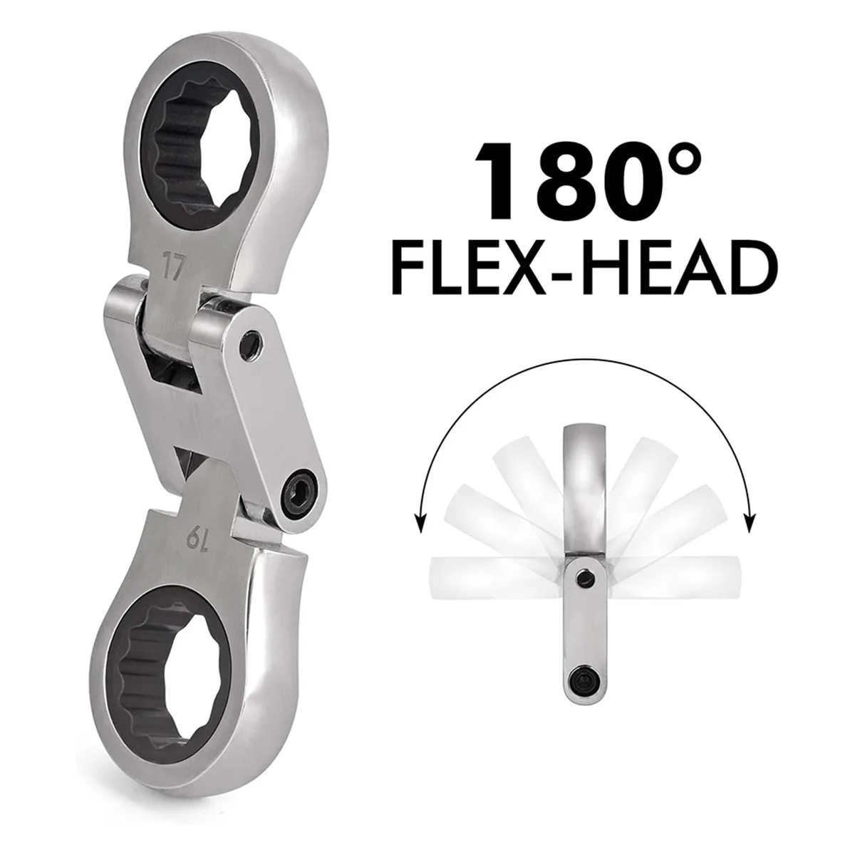Stubby Ratcheting Wrench Set with Flex Heads (5-Piece Metric)