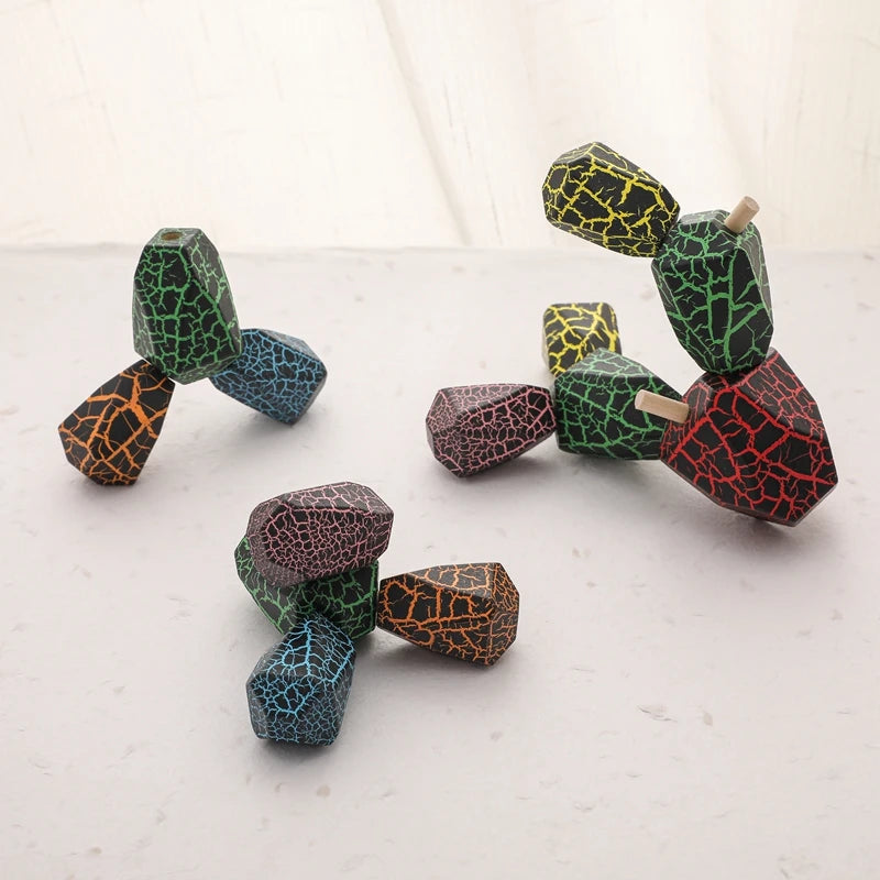 Wooden Rainbow Stacking Stones – Montessori Balancing Blocks for Kids