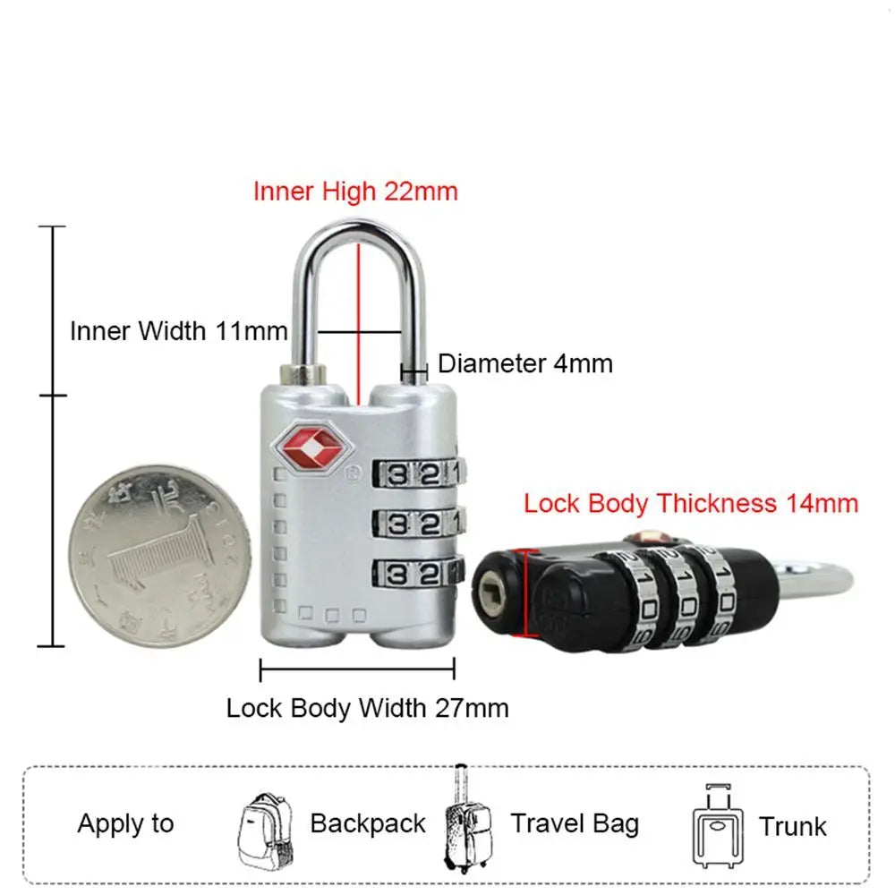 TSA-Approved 4-Dial Combination Travel Lock
